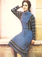 Платье комбинированное связанное крючком