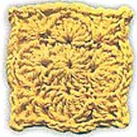 квадратный узор мотив крючком со схемой 20