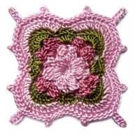 квадратный узор мотив крючком со схемой 24