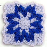 квадратный узор мотив крючком со схемой 28