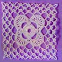 Квадратный мотив крючком 35