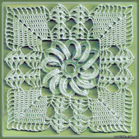 Квадратный мотив крючком 37