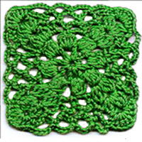 Квадратный мотив крючком 45