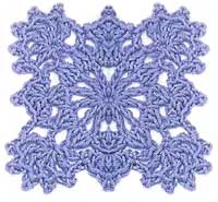 квадратный узор мотив крючком со схемой 1