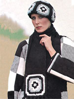 Шапка и шарф из квадратов