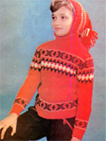 Свитер для девочки и шапочка-косынка