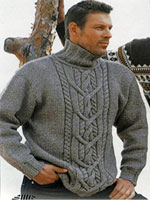 Мужской свитер с косами